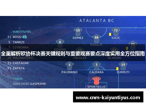 全面解析欧协杯决赛关键规则与重要观赛要点深度实用全方位指南